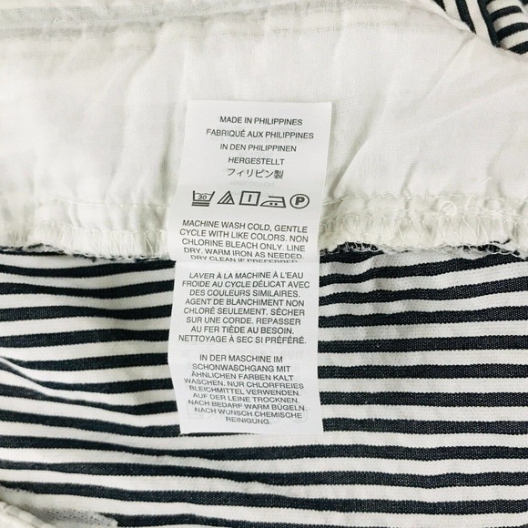 J Crew Women's 2 Pants White Black Striped Seersucker Teddie Crop Flare F11 - Picture 4 of 5